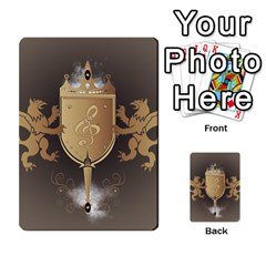 Music, Clef On A Shield With Liions And Water Splash Multi-purpose Cards (rectangle)  by FantasyWorld7