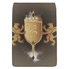 Music, Clef On A Shield With Liions And Water Splash Flap Covers (s)  by FantasyWorld7