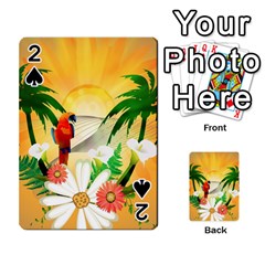 Cute Parrot With Flowers And Palm Playing Cards 54 Designs  by FantasyWorld7