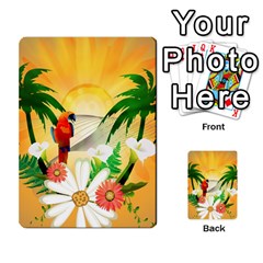 Cute Parrot With Flowers And Palm Multi-purpose Cards (rectangle)  by FantasyWorld7