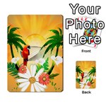 Cute Parrot With Flowers And Palm Multi-purpose Cards (Rectangle)  Front 1