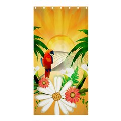 Cute Parrot With Flowers And Palm Shower Curtain 36  X 72  (stall) 