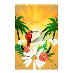 Cute Parrot With Flowers And Palm Shower Curtain 48  X 72  (small) 