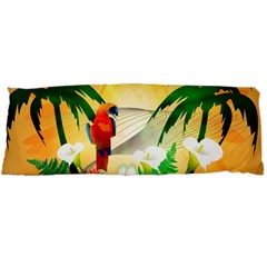 Cute Parrot With Flowers And Palm Body Pillow Cases Dakimakura (two Sides) 