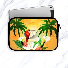 Cute Parrot With Flowers And Palm Apple Ipad Mini Zipper Cases