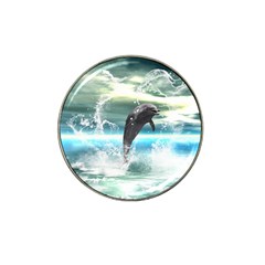 Funny Dolphin Jumping By A Heart Made Of Water Hat Clip Ball Marker (4 Pack)