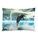 Funny Dolphin Jumping By A Heart Made Of Water Pillow Cases