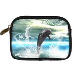 Funny Dolphin Jumping By A Heart Made Of Water Digital Camera Cases