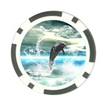 Funny Dolphin Jumping By A Heart Made Of Water Poker Chip Card Guards (10 pack) 