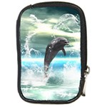 Funny Dolphin Jumping By A Heart Made Of Water Compact Camera Cases