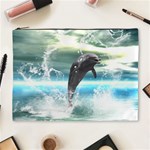 Funny Dolphin Jumping By A Heart Made Of Water Cosmetic Bag (XL)