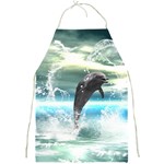 Funny Dolphin Jumping By A Heart Made Of Water Full Print Aprons