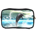 Funny Dolphin Jumping By A Heart Made Of Water Toiletries Bags 2-Side