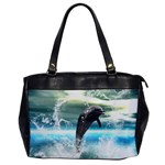 Funny Dolphin Jumping By A Heart Made Of Water Office Handbags