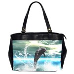 Funny Dolphin Jumping By A Heart Made Of Water Office Handbags (2 Sides) 