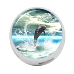 Funny Dolphin Jumping By A Heart Made Of Water 4-Port USB Hub (One Side)