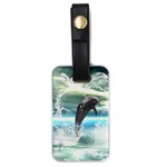 Funny Dolphin Jumping By A Heart Made Of Water Luggage Tags (One Side) 