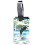 Funny Dolphin Jumping By A Heart Made Of Water Luggage Tags (Two Sides)