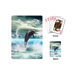 Funny Dolphin Jumping By A Heart Made Of Water Playing Cards (Mini) 