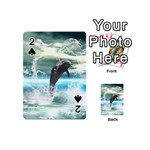 Funny Dolphin Jumping By A Heart Made Of Water Playing Cards 54 (Mini) 