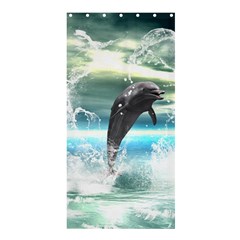 Funny Dolphin Jumping By A Heart Made Of Water Shower Curtain 36  X 72  (stall) 