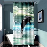 Funny Dolphin Jumping By A Heart Made Of Water Shower Curtain 36  x 72  (Stall) 