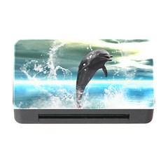 Funny Dolphin Jumping By A Heart Made Of Water Memory Card Reader With Cf by FantasyWorld7