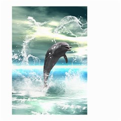 Funny Dolphin Jumping By A Heart Made Of Water Small Garden Flag (two Sides)