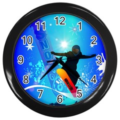 Snowboarding Wall Clocks (black)