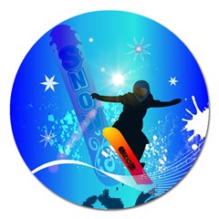 Snowboarding Magnet 5  (round)