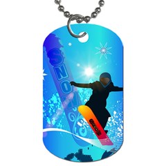 Snowboarding Dog Tag (one Side)