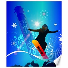 Snowboarding Canvas 8  X 10 