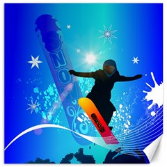 Snowboarding Canvas 12  X 12   by FantasyWorld7