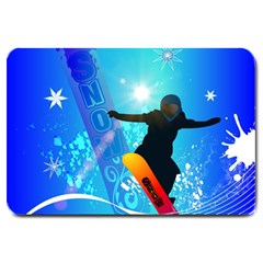 Snowboarding Large Doormat  by FantasyWorld7