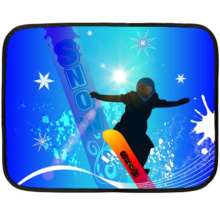 Snowboarding Double Sided Fleece Blanket (Mini) 