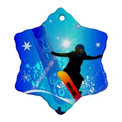 Snowboarding Snowflake Ornament (2-side) by FantasyWorld7