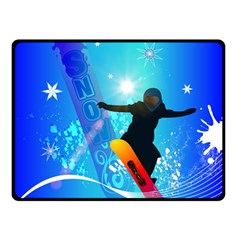 Snowboarding Double Sided Fleece Blanket (small)  by FantasyWorld7