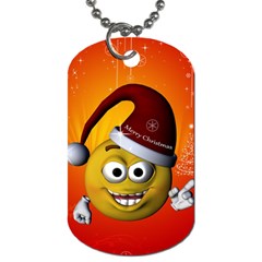 Cute Funny Christmas Smiley With Christmas Tree Dog Tag (two Sides)