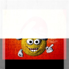 Cute Funny Christmas Smiley With Christmas Tree Rectangular Jigsaw Puzzl by FantasyWorld7