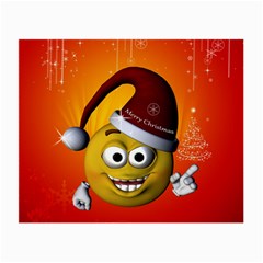 Cute Funny Christmas Smiley With Christmas Tree Small Glasses Cloth by FantasyWorld7