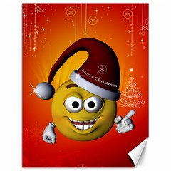 Cute Funny Christmas Smiley With Christmas Tree Canvas 12  X 16   by FantasyWorld7