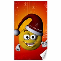 Cute Funny Christmas Smiley With Christmas Tree Canvas 40  X 72   by FantasyWorld7