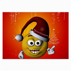 Cute Funny Christmas Smiley With Christmas Tree Large Glasses Cloth by FantasyWorld7