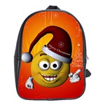 Cute Funny Christmas Smiley With Christmas Tree School Bags (XL)  Front