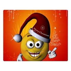 Cute Funny Christmas Smiley With Christmas Tree Double Sided Flano Blanket (large) 