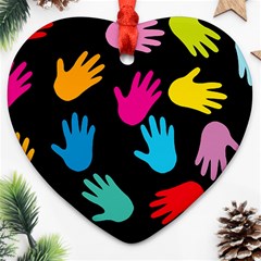 All Over Hands Ornament (heart) 