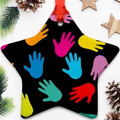 All Over Hands Ornament (star) 