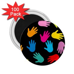 All Over Hands 2 25  Magnets (100 Pack) 