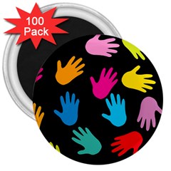 All Over Hands 3  Magnets (100 Pack)