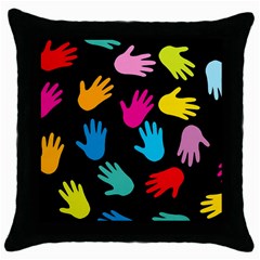 All Over Hands Throw Pillow Cases (black)